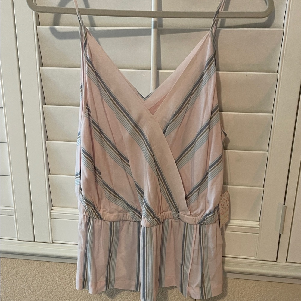 Free People Striped Camisole in Pink and Blue
